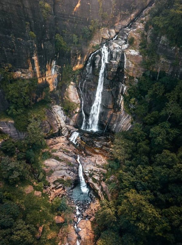 areal view of ravana falls sri lanka photography ollygaspar